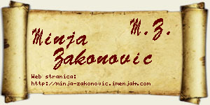 Minja Zakonović vizit kartica